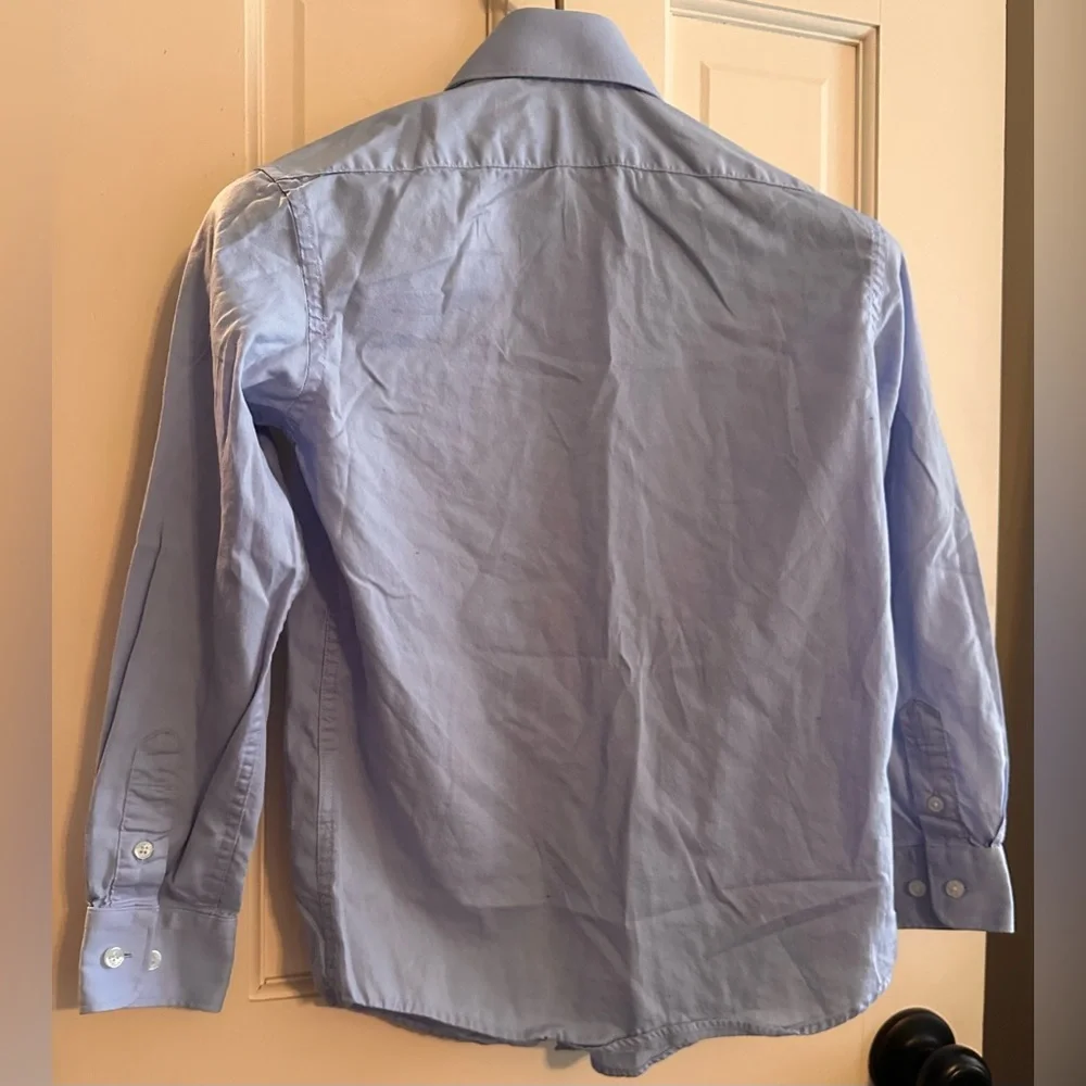 KIDS BOYS Michael Kors Blue Cotton Button-down Collared Dress Shirt - SIZE 8
